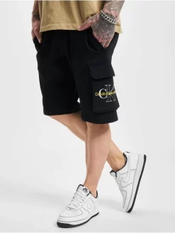 Calvin Klein Herren Shorts Two Tone Monogram In Schwarz