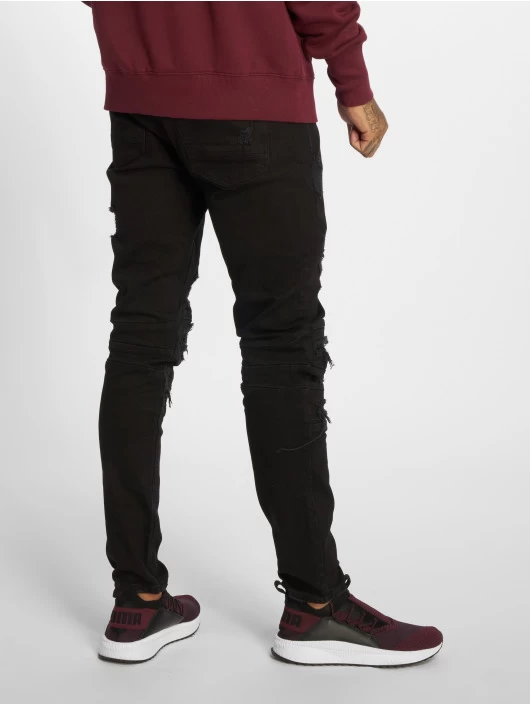 CAYLER & SONS Herren Straight Fit Jeans Alldd Paneled Inverted Biker Ian In Schwarz 2 CAYLER & SONS Herren Straight Fit Jeans Alldd Paneled Inverted Biker Ian In Schwarz – Bild 2