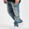 Cipo & Baxx Herren Straight Fit Jeans Destroyed In Blau