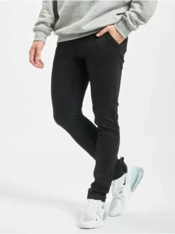 Denim Project Herren Chino Ponte Roma Plain In Schwarz