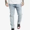 Herren Straight Fit Jeans Cut Recycled Denim In Blau