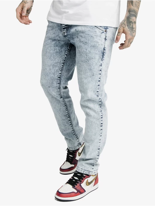 Herren Straight Fit Jeans Cut Recycled Denim In Blau 2 Herren Straight Fit Jeans Cut Recycled Denim In Blau – Bild 2