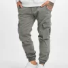 URBAN CLASSICS Herren Cargohose Washed Cargo Twill Jogging In Grau