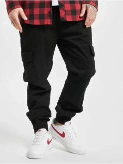 URBAN CLASSICS Herren Cargohose Military In Schwarz