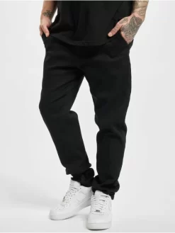URBAN CLASSICS Herren Chino Knitted In Schwarz
