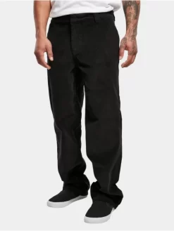 URBAN CLASSICS Herren Chino Corduroy Workwear In Schwarz