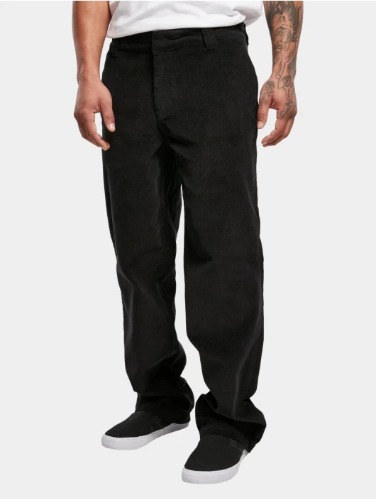 URBAN CLASSICS Herren Chino Corduroy Workwear In Schwarz 1 URBAN CLASSICS Herren Chino Corduroy Workwear In Schwarz
