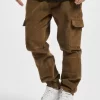 URBAN CLASSICS Herren Jogginghose Corduroy Cargo In Braun