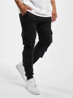 URBAN CLASSICS Herren Jogginghose Double Pocket Terry In Schwarz