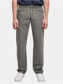 URBAN CLASSICS Herren Loose Fit Jeans Open Edge Loose In Grau