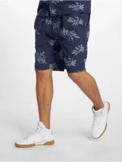 URBAN CLASSICS Herren Shorts Pattern Resort In Blau
