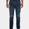 URBAN CLASSICS Herren Slim Fit Jeans Distressed Strech Denim In Blau