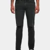 URBAN CLASSICS Herren Slim Fit Jeans Distressed Strech Denim In Schwarz