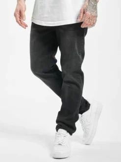 URBAN CLASSICS Herren Straight Fit Jeans Stretch Denim In Schwarz
