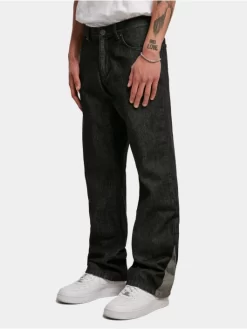 URBAN CLASSICS Herren Straight Fit Jeans Organic Triangle In Schwarz