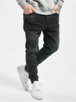 Herren Antifit Noah Cuffed Sunfaded Antifit In Schwarz