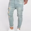Herren Slim Fit Jeans Keanu Lowcrotch In Blau
