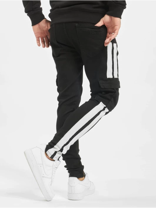 Herren Slim Fit Jeans Keanu Mega Stripe In Schwarz 2 Herren Slim Fit Jeans Keanu Mega Stripe In Schwarz – Bild 2